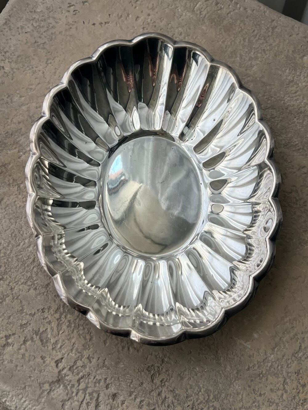 Vintage Reed  & Barton Holiday Fluted Plate/Small Tray